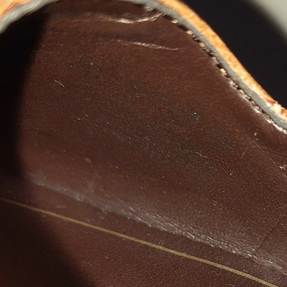 New Naturalizer Flats 12 Croc Embossed Leather Square Toe Brown Professional